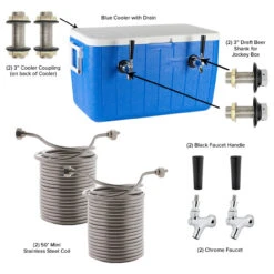 Double Faucet Jockey Box - 50' Coils - Complete Kit -Bar Supplies 8250coolerkit tank 005 19553.1590768641