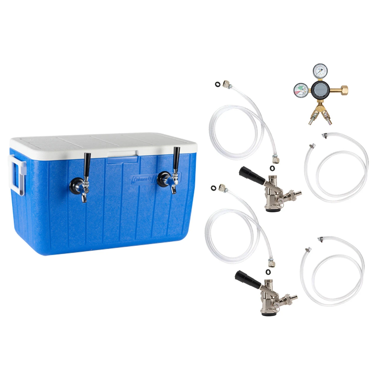 Double Faucet Jockey Box - 70' Coils - Complete Kit Without CO2 Tank 3 Double Faucet Jockey Box - 70' Coils - Complete Kit Without CO2 Tank