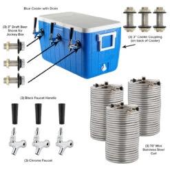 Triple Faucet Jockey Box - 70' Coils - Complete Kit Without CO2 Tank -Bar Supplies 8370coolerkit 003 1 89946.1590768659