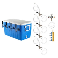 Four Faucet Jockey Box - 50' Coils - Complete Kit Without CO2 Tank
