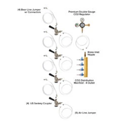 Four Faucet Jockey Box - 50' Coils - Complete Kit Without CO2 Tank -Bar Supplies 8450coolerkit 003 08830.1590768667