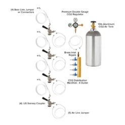 Four Faucet Jockey Box - 50' Coils - Complete Kit -Bar Supplies 8450coolerkit tank 003 28184.1590768670