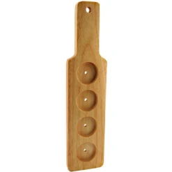 Beer Tasting Flight Serving Set - Wood Paddle & 4 Glasses -Bar Supplies 90038 serving paddle b4 3 50560.1590771693