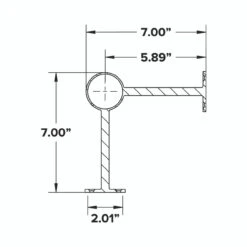 90 Deg. Post Foot Rail Bracket - Matte Black - 2" OD -Bar Supplies 90 Degree Post Bracket 26394.1605212706