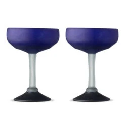 Hand-Blown Frosted Cobalt Blue Margarita Glasses - 10 Oz - Set Of 2 -Bar Supplies A10035 1 Hand Blown Frosted Cobalt Blue Margarita Glasses 10 oz Set of 2 02 86065.1614028756