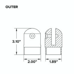 Adjustable Flush Elbow - Polished Stainless Steel - 2" OD -Bar Supplies Adjustable Elbow Outer 31991.1605736490