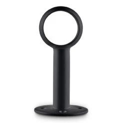 Rounded Center Post Bracket - Matte Black - 2" OD -Bar Supplies BLK 76366 2 Rounded Center Post Bracket Matte Black 2OD 02 52845.1603917165