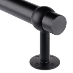 Rounded Center Post Bracket - Matte Black - 2" OD -Bar Supplies BLK 76366 2 Rounded Center Post Bracket Matte Black 2OD 04 71220.1603917165