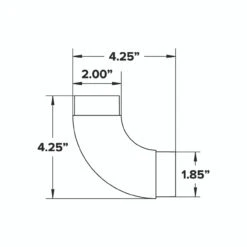 Curved Flush Elbow Fitting 90 Degree - Satin Brushed Brass - 2" OD -Bar Supplies Curved Flush Elbow 37105.1605734740