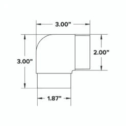Flush Elbow Fitting 90 Degree - Polished Stainless Steel - 2" OD -Bar Supplies Flush 90 Degree Elbow 80334.1605734940