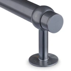 Rounded Center Post Bracket - Gunmetal Grey - 2" OD -Bar Supplies GRY 76336 2 Rounded Center Post Bracket Gunmetal Grey 2OD 01 12592.1595359212