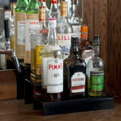 12-inch 3 Tier Liquor Bottle Shelf - Black -Bar Supplies KEG 012 3T 12 inch 3 Tier Liquor Bottle Shelf Black 3 22397.1592504074