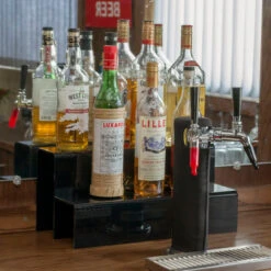 18-inch 2 Tier Liquor Bottle Shelf - Black -Bar Supplies KEG 018 2T 18 inch 2 Tier Liquor Bottle Shelf Black 3 57277.1592504202