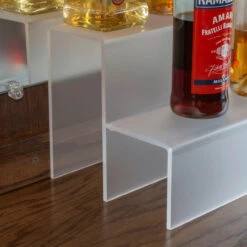 18-inch 2 Tier Liquor Bottle Shelf - Translucent -Bar Supplies KEG 018 2T C 18 inch 2 Tier Liquor Bottle Shelf Transluscent 4 10918.1592503821