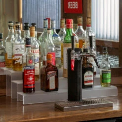 24-inch 3 Tier Liquor Bottle Shelf - Translucent -Bar Supplies KEG 024 3T C 24 inch 3 Tier Liquor Bottle Shelf Transluscent 3 89266.1592503858