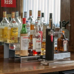 24-inch 3 Tier Liquor Bottle Shelf - Mirror Finish -Bar Supplies KEG 024 3T M 24 inch 3 Tier Liquor Bottle Shelf Mirror Finish 3 20663.1592503904