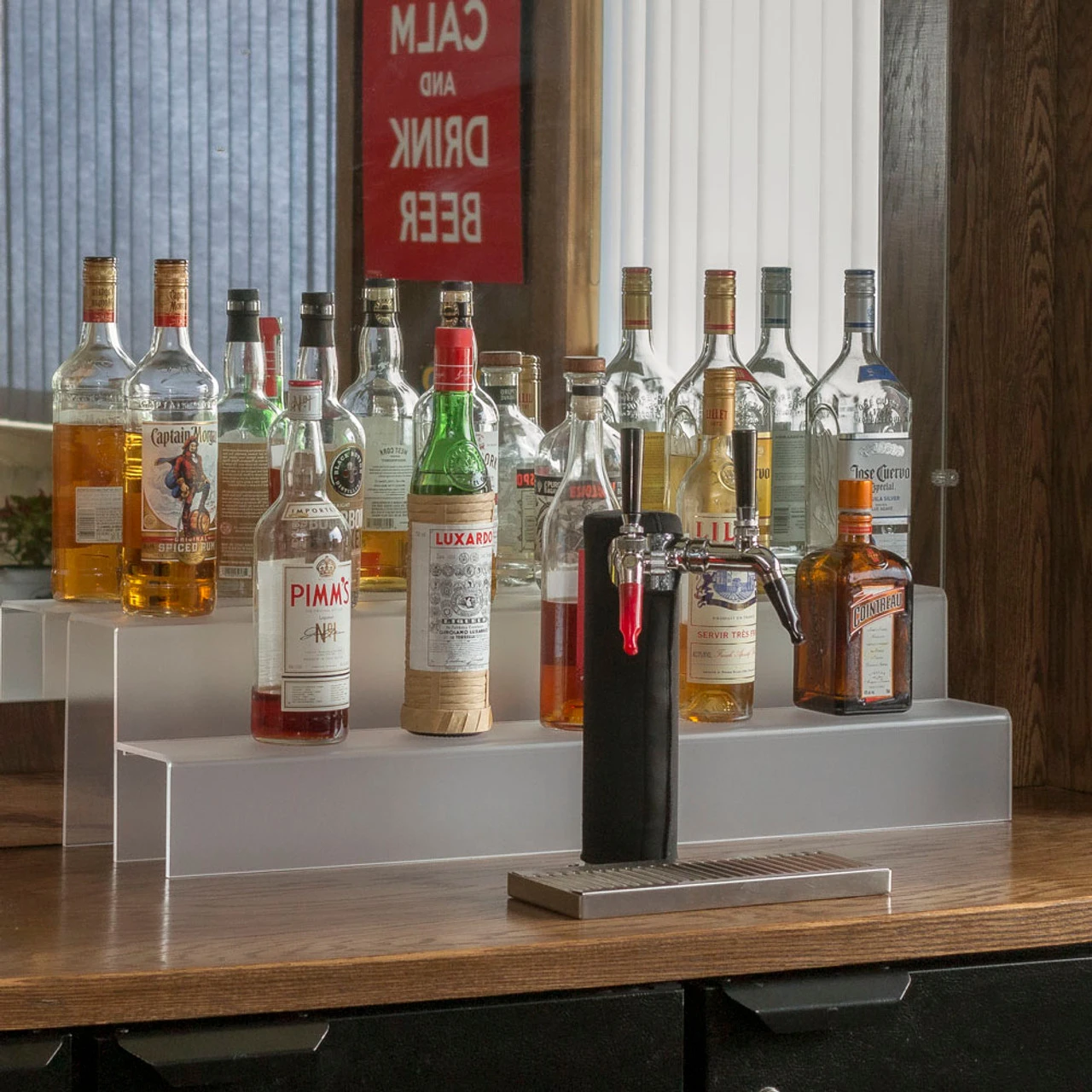 34-inch 2 Tier Liquor Bottle Shelf - Translucent 5 34-inch 2 Tier Liquor Bottle Shelf - Translucent - Image 3