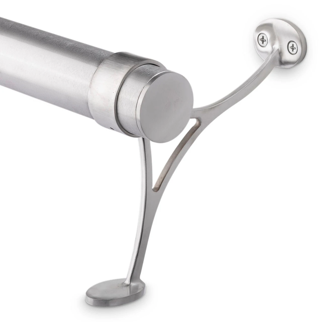 Combination Foot Rail Bracket - Brushed Stainless Steel - 2" OD 6 Combination Foot Rail Bracket - Brushed Stainless Steel - 2" OD - Image 4