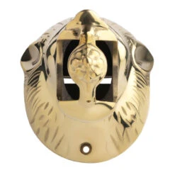 Lion Head Bar Rail Bracket - Polished Brass - 2" OD -Bar Supplies PB 201 2 Lion Head Bar Rail Bracket Polished Brass 2 OD 04 86885.1598456408