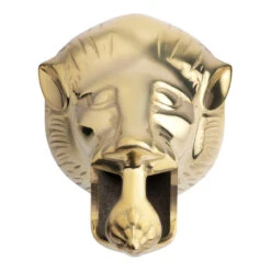 Lion Head Bar Rail Bracket - Polished Brass - 2" OD -Bar Supplies PB 201 2 Lion Head Bar Rail Bracket Polished Brass 2 OD 05 26319.1598456408