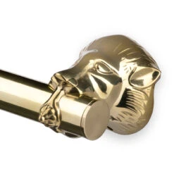 Lion Head Bar Rail Bracket - Polished Brass - 2" OD -Bar Supplies PB 201 2 Lion Head Bar Rail Bracket Polished Brass 2 OD 06 98117.1598456408