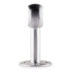 Rounded Center Post Bracket - Brushed Stainless Steel - 2" OD -Bar Supplies S336 2 Rounded Center Post Bracket Brushed Satin Stainless Steel 2 OD 02 18161.1592923136