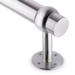 Rounded Center Post Bracket - Brushed Stainless Steel - 2" OD -Bar Supplies S336 2 Rounded Center Post Bracket Brushed Satin Stainless Steel 2 OD 04 90609.1592923136