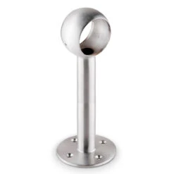 Tall Rounded Center Post Bracket - Brushed Stainless Steel - 2" OD
