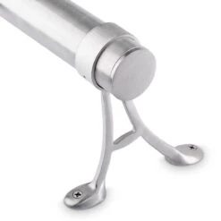 Floor Mount Foot Rail Bracket - Brushed Stainless Steel - 2" OD -Bar Supplies S914 2 Floor Mount Foot Rail Bracket Brushed Stainless Steel 2OD 04 57464.1595361228