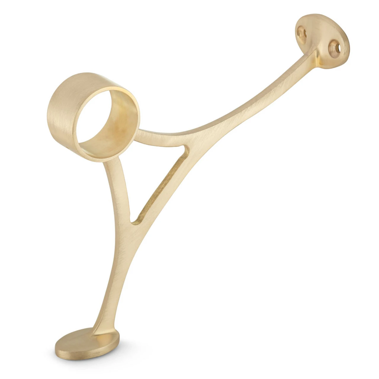 Combination Foot Rail Bracket - Satin Brushed Brass - 1.5" OD 3 Combination Foot Rail Bracket - Satin Brushed Brass - 1.5" OD