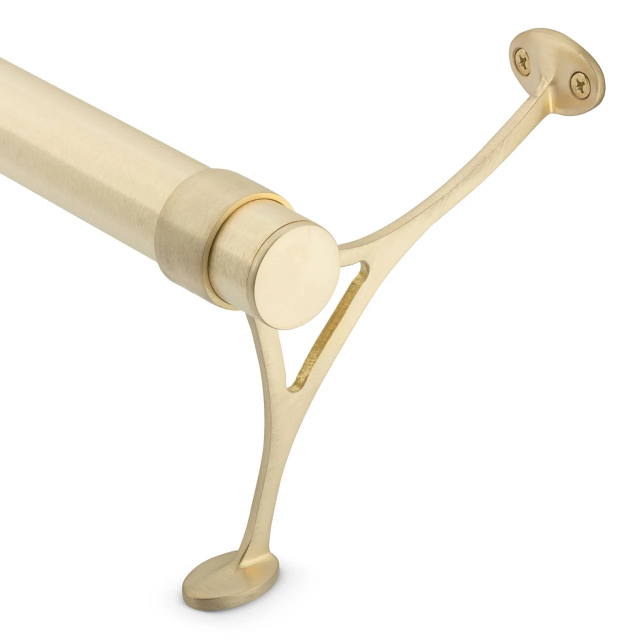 Combination Foot Rail Bracket - Satin Brushed Brass - 1.5" OD 6 Combination Foot Rail Bracket - Satin Brushed Brass - 1.5" OD - Image 4