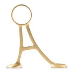 Floor Mount Foot Rail Bracket - Satin Brushed Brass - 2" OD -Bar Supplies SB 76914 2 Floor Mount Bracket Brushed Satin Brass 2 Inch OD 03 13111.1595361751