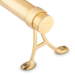 Floor Mount Foot Rail Bracket - Satin Brushed Brass - 2" OD -Bar Supplies SB 76914 2 Floor Mount Bracket Brushed Satin Brass 2 Inch OD 04 22432.1595361751