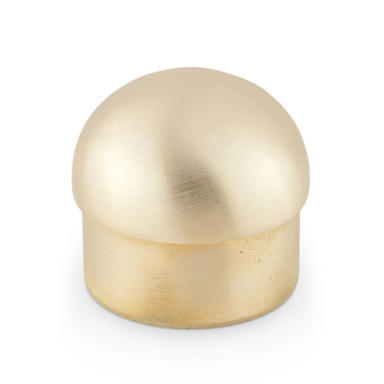 Domed End Cap - Satin Brushed Brass - 1.5" OD 3 Domed End Cap - Satin Brushed Brass - 1.5" OD