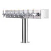 "T" Style Pedestal Draft Beer Tower - Stainless Steel - 3" Column - Air Cooled - 8 Faucets