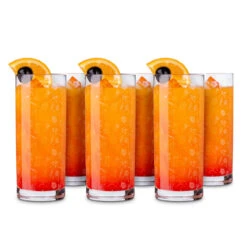 Urban Bar Tiki Pattern Highball Cocktail Glasses - Set Of 6 - 10 Oz -Bar Supplies UB4950 Urban Bar Tiki Pattern Highball Cocktail Glasses Set of 6 10 oz 01 01478.1605203258