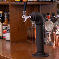 Draft Beer Tower - Black Iron - Single Tap - Standard Stainless Steel Faucet -Bar Supplies blackpipe tower 1faucet krome 1 55176.1590765649