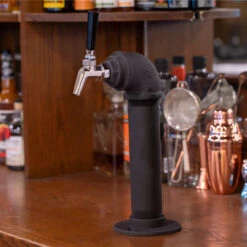 Draft Beer Tower - Black Iron - Single Tap - Perlick 630SS Faucet -Bar Supplies blackpipe tower 1faucet perlick 1 11702.1590765637