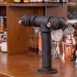 Draft Beer Tower - Black Iron - Double Tap - No Faucet -Bar Supplies blackpipe tower 2faucet nofaucets 72791.1590765654