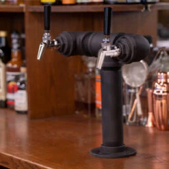 Draft Beer Tower - Black Iron - Double Tap - Perlick 630SS Faucet -Bar Supplies blackpipe tower 2faucet perlick 49236.1590767987