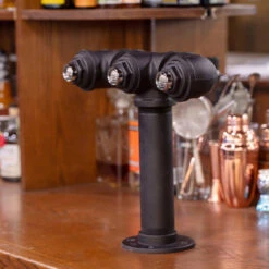 Draft Beer Tower - Black Iron - Triple Tap - No Faucet -Bar Supplies blackpipe tower 3faucet nofaucets 1 74122.1590767994
