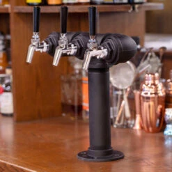 Draft Beer Tower - Black Iron - Triple Tap - Perlick 630SS Faucet -Bar Supplies blackpipe tower 3faucet perlick 1 1 60808.1590768095