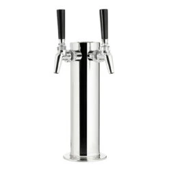Draft Beer Tower - Stainless Steel - 3" Column - 2 Perlick 630SS Faucets