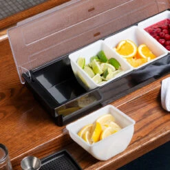 Bar Garnish Tray With Lid - Plastic - 4 Compartments -Bar Supplies cch 4 bar garnish tray with lid plastic 4 compartments 5 81094.1590769625