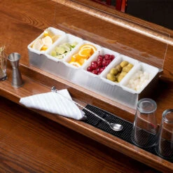 Bar Garnish Tray In Stainless Steel - 6 Compartments -Bar Supplies cdp 6 cocktail bar garnish tray stainless steel 6 compartments 2 90649.1590769636