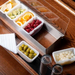 Bar Garnish Tray In Stainless Steel - 6 Compartments -Bar Supplies cdp 6 cocktail bar garnish tray stainless steel 6 compartments 3 72460.1590769637