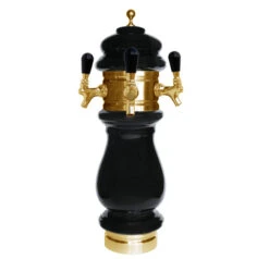 Ceramic Draft Beer Tower - Gold - 1 To 3 Faucets - Air Cooled