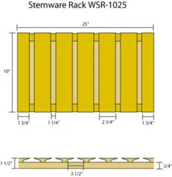 6-Channel Hardwood Stemware Rack -Bar Supplies d 2841 1 51839.1590772948