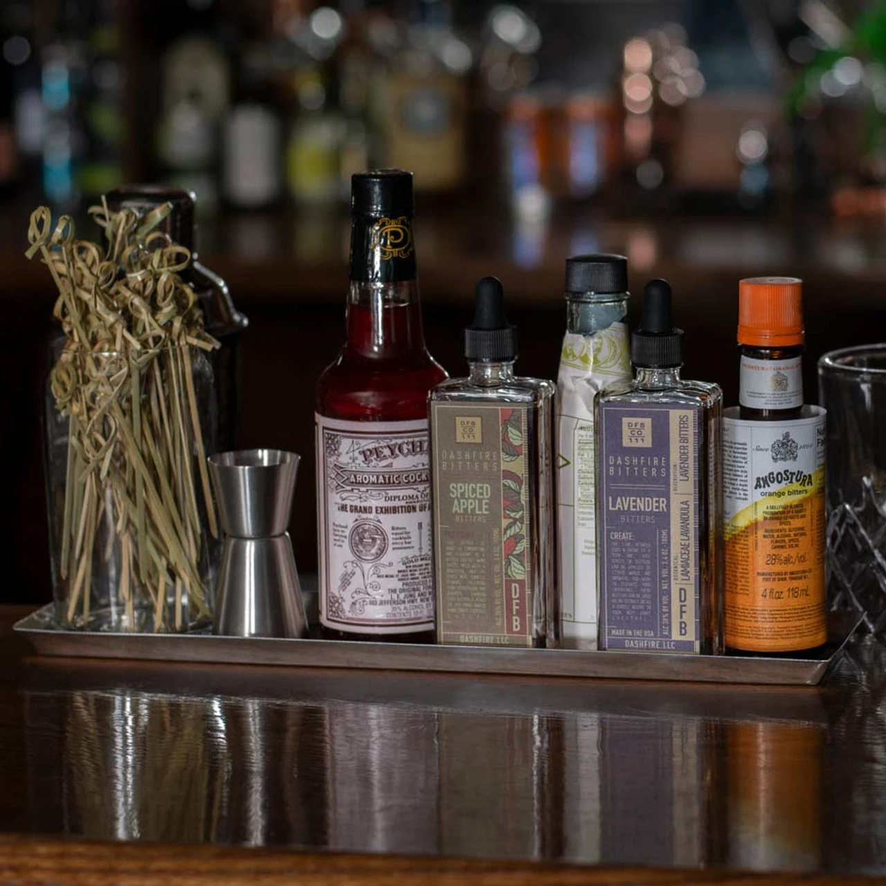 Stainless Steel Bar Top Display Tray - 14.25"L 4 Stainless Steel Bar Top Display Tray - 14.25"L - Image 2