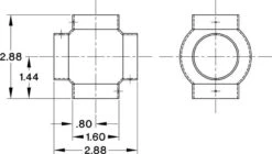 Ball Cross Elbow Fitting - Brushed Stainless Steel - 1.5" OD -Bar Supplies four way handrail cross 1.5 inch o 1 35369.1590768174